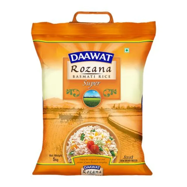 Daawat Basmati Rice/Basmati Akki - Rozana Super 90, 5 kg