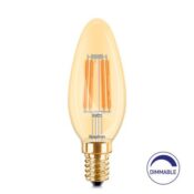 LED bulb E27 230V ST64 6W 540lm, FILAMENT, amber white 2200K, dimmable
