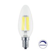 LED bulb E14 230V C35 4W 470lm, FILAMENT, warm white 2700K, dimmable