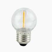 LED bulb E27 230V G45 1W, FILAMENT, warm white 2700K, 50lm, plastic